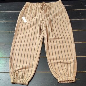 Roolee Tan and Black Striped Women's Joggers